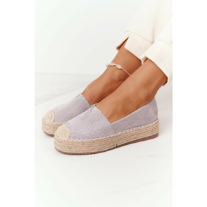 Espadrilles On A Straw Platform Grey Highway