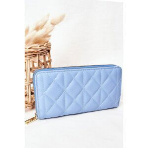 Large Quilted Women's Wallet Blue