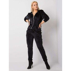 Black plus size velor set