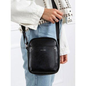 Black small handbag made of eco leather