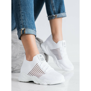 SHELOVET LIGHTWEIGHT WHITE TRAINERS