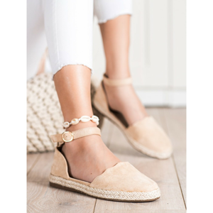 S. BARSKI BEIGE ESADRYLE WITH S.BARSKI BUCKLE