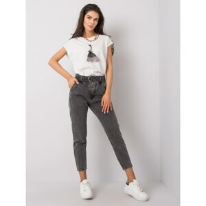 RUE PARIS Dark gray mom jeans