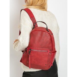 Red eco-leather backpack