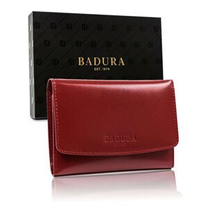 BADURA Red leather wallet for men