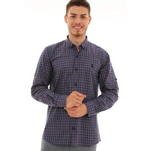 G724 DEWBERRY MEN'S SHIRT-LACİVERT- COFFEE