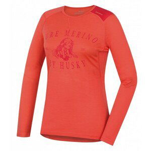 Merino thermal underwear T-shirt long women's Puppy peach