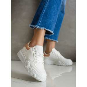 SMALL SWAN WHITE SNEAKERS WITH ECO LEATHER