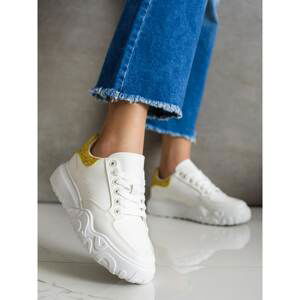 SMALL SWAN WHITE SNEAKERS WITH ECO LEATHER