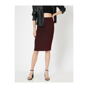 Koton Women's Glittery Midi Length Pencil Skirt
