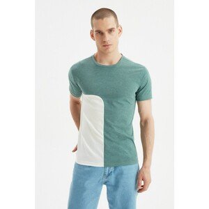 Trendyol Mint Men's Regular Fit Crew Neck Color-Blocked T-Shirt
