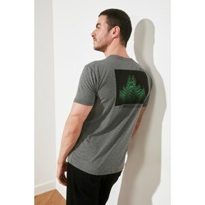 Trendyol Anthracite Men's Regular Fit Crew Neck Short Sleeve Printed T-Shirt