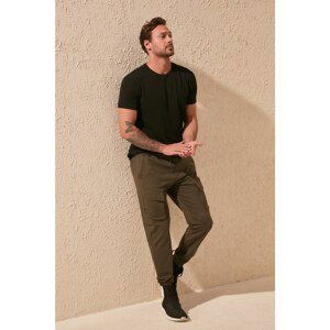 Trendyol Dark Khaki Men's Regular Fit Waist and Bottom Elastic Cargo Pocket Sweatpants