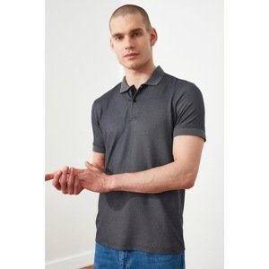 Trendyol Anthracite Men's Regular Fit Short Sleeve Polo Neck T-shirt