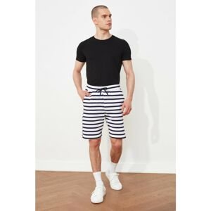 Trendyol White Men's Regular Fit Striped Shorts & Bermuda