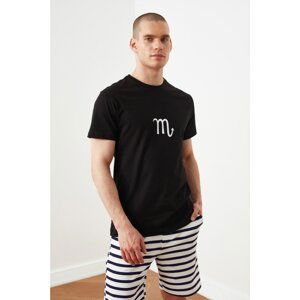 Trendyol Black Men's Regular Fit Crew Neck Short Sleeve Printed T-Shirt