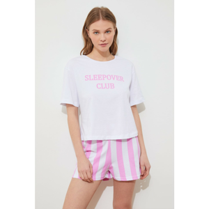 Trendyol Slogan Knitted Pajamas Set