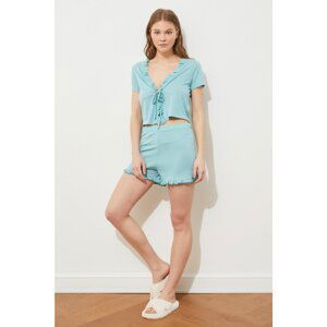 Trendyol Blue Knitted Pajamas Set