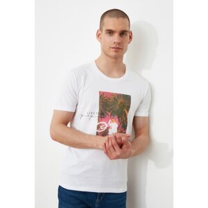 Trendyol White Men's Printed T-Shirt