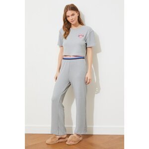Trendyol Mint Camisole Knitted Pajamas Set