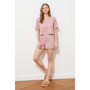 Trendyol Dried Rose Camisole Knitted Pajamas Set