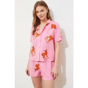 Trendyol Gazelle Patterned Woven Pajamas Set