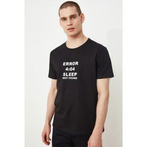 Trendyol Black Slogan T-Shirt