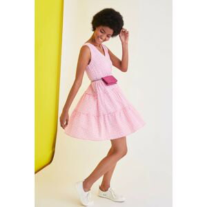 Trendyol Pink Checkered Dress