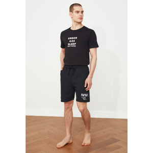 Trendyol Black Nasa Printed Shorts & Bermuda