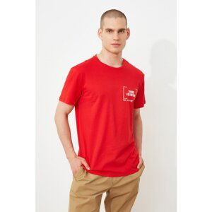 Trendyol Red Men's Regular Fit Crew Neck Short Sleeve T-Shirt