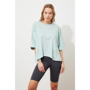Trendyol Mint Asymmetric Knitted T-Shirt
