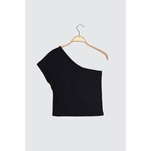 Trendyol Navy Blue One Shoulder Knitted Blouse