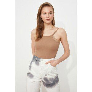 Trendyol Mink Lace Detailed Knitted Blouse