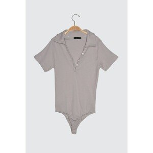 Trendyol Gray Button Detailed Snap-Fast Knitted Body