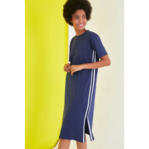 Trendyol Navy Stripe Detailed Knitted Dress