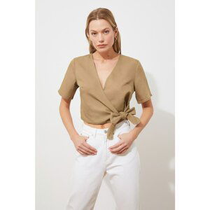 Trendyol Khaki Double Breasted Blouse