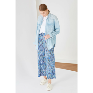Trendyol Blue Floral Pattern Trousers