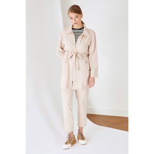 Trendyol Cream Shirt Collar Tunic Trousers Bottom-Top Team