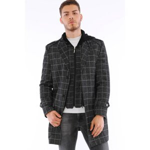 PLT8401 DEWBERRY MEN'S COAT-PLAID-BLACK