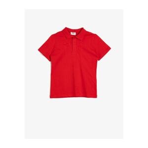 Koton Boy Polo Collar Cotton Buttoned Short Sleeved T-Shirt