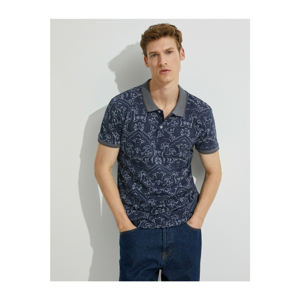 Koton Patterned Cotton Short Sleeve Polo Neck T-Shirt