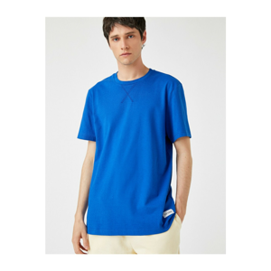 Koton Men's Blue Crew Neck T-Shirt