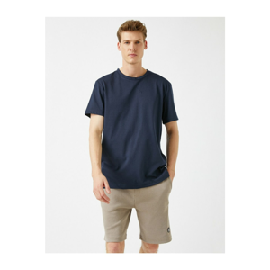 Koton Men's Navy Blue Crew Neck T-Shirt Cotton