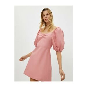 Koton Women's Pink Short Sleeve Mini Dress