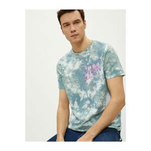 Koton Men's Tie-Dye Summer Crew Neck Cotton T-shirt