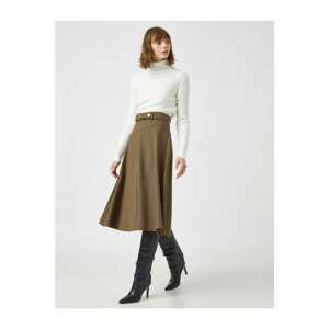 Koton Belted Checked Skirt