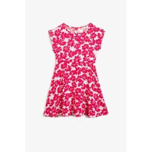 Koton Girl Pink Floral Short Sleeve Dress