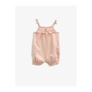 Koton Pink Strappy Frilly Jumpsuit For Baby Girl