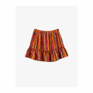 Koton Girl Orange Patterned Ruffle Detailed Skirt