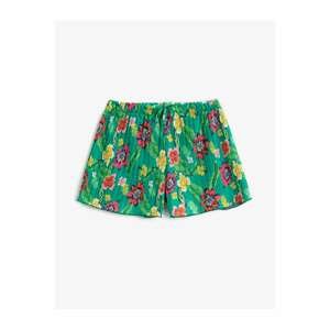Koton Girl Green Normal Waist Floral Shorts